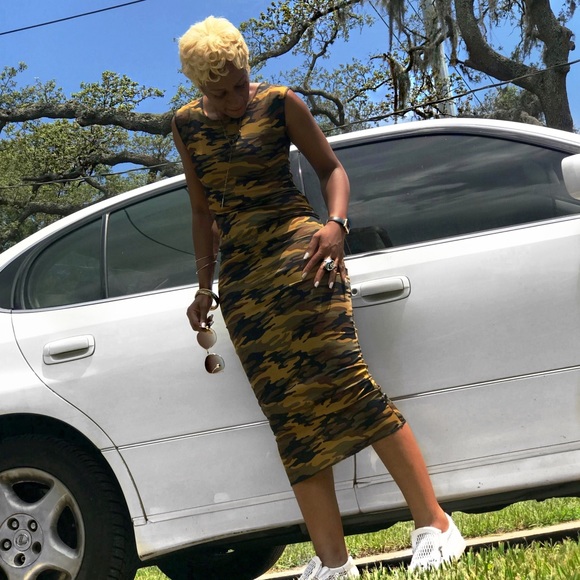 army fatigue maxi dress